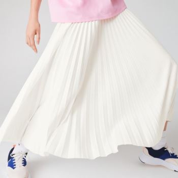 Lacoste Branded Elasticised Pleated Skirt Dámské - Sukně Bílé | CZ-lHO5Sx